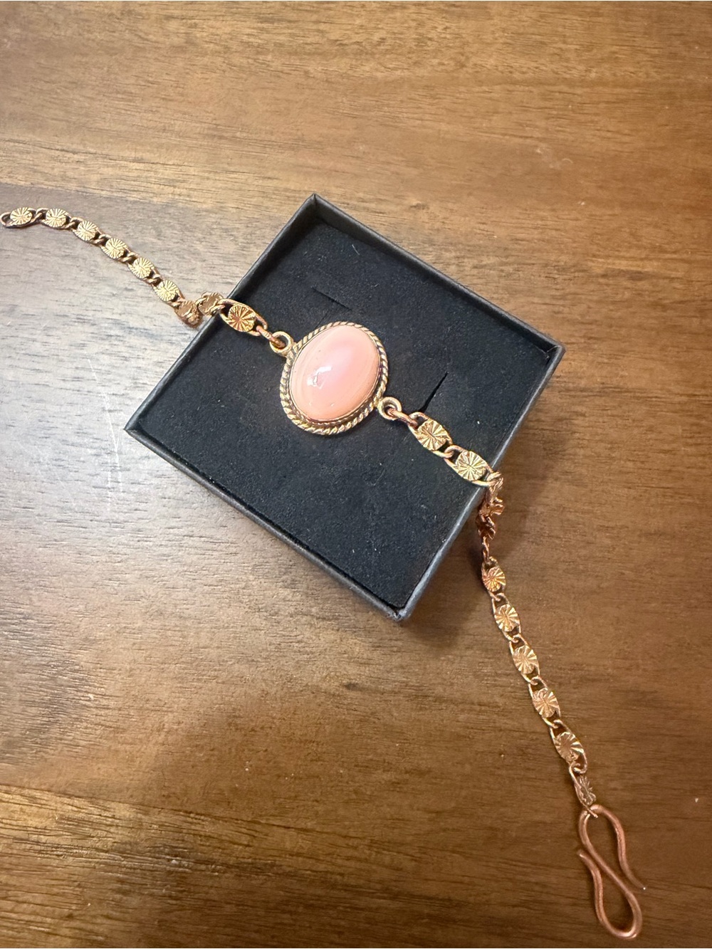 Pink Conc Copper Bracelet 7 inches